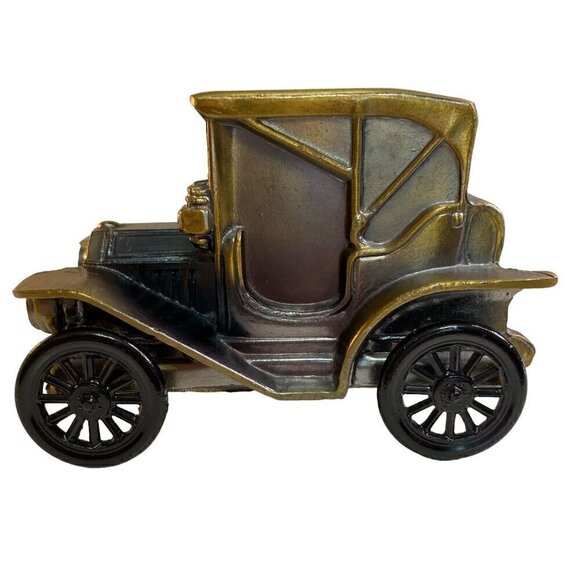 Banthrico Metal Car Bank (1974) Bronze Finish 1908 Buick Farmers Bank & Trust - Picture 1 of 6